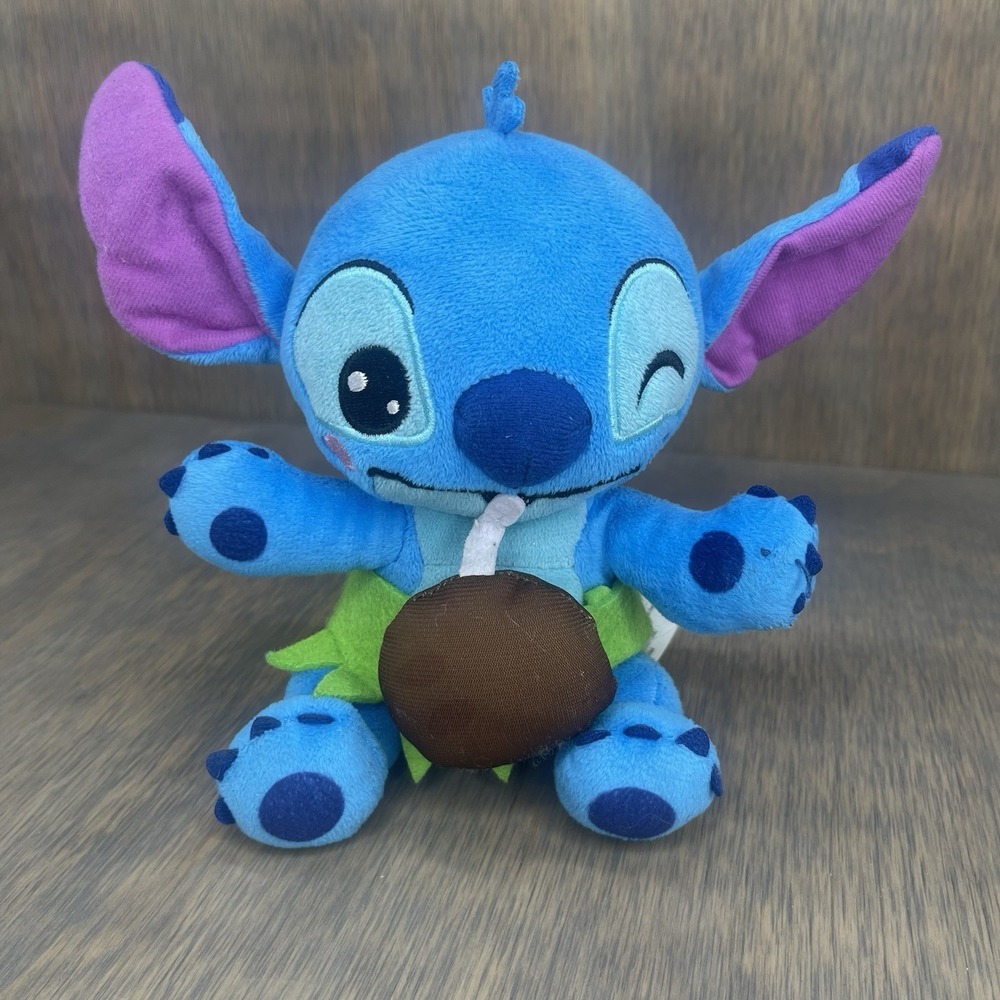 Disney Winking Stitch with Coconut 5" Stuffed Plush Feed Me Series Blue